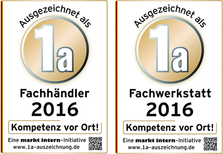 Fachändler und Fachwerkstatt Auszeichnungen